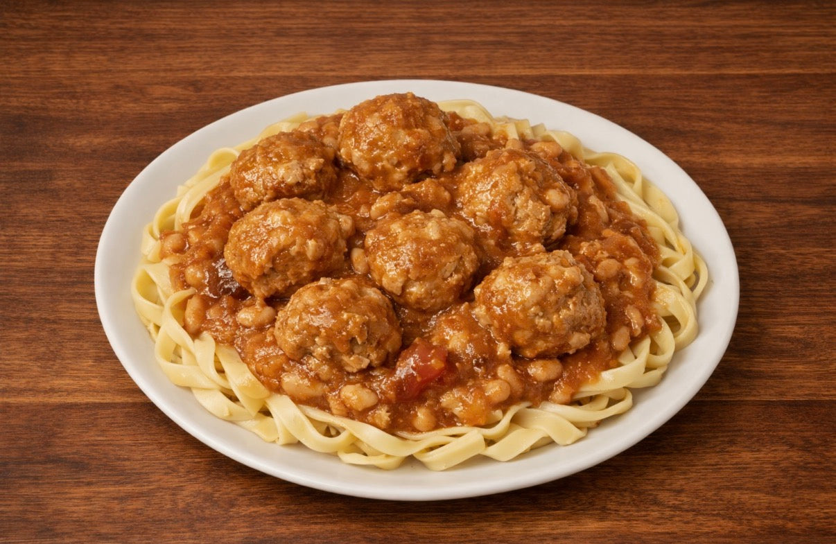Chicken Meatballs in Smoky Eggplant Sauce
