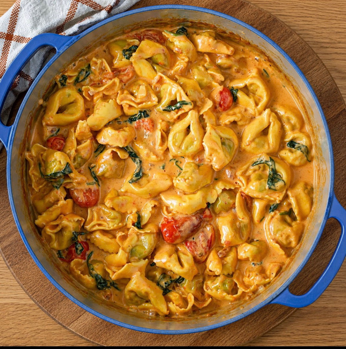 Beef Tortellini in Creamy Red Sauce
